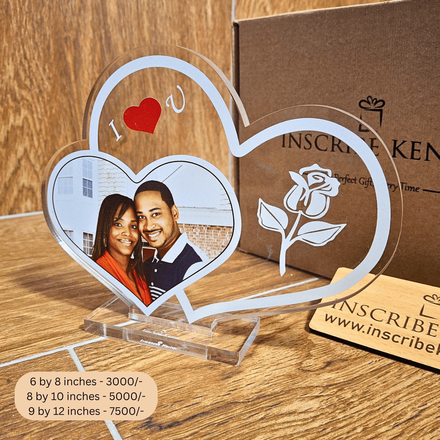 Acrylic Double Heart Picture Frame.