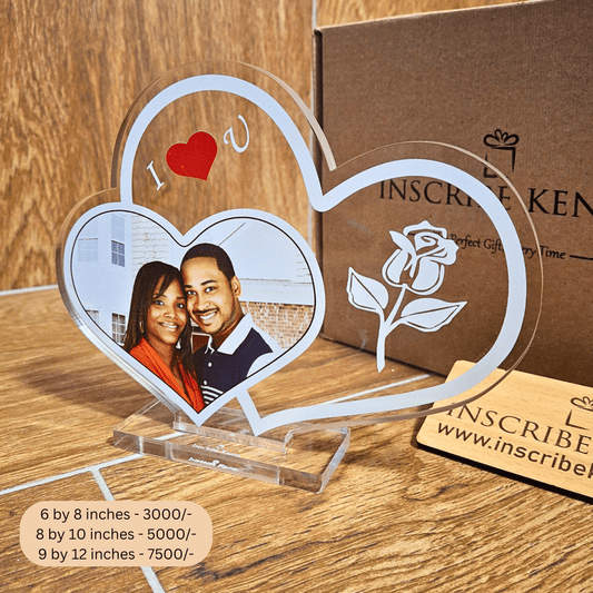 Acrylic Double Heart Picture Frame.