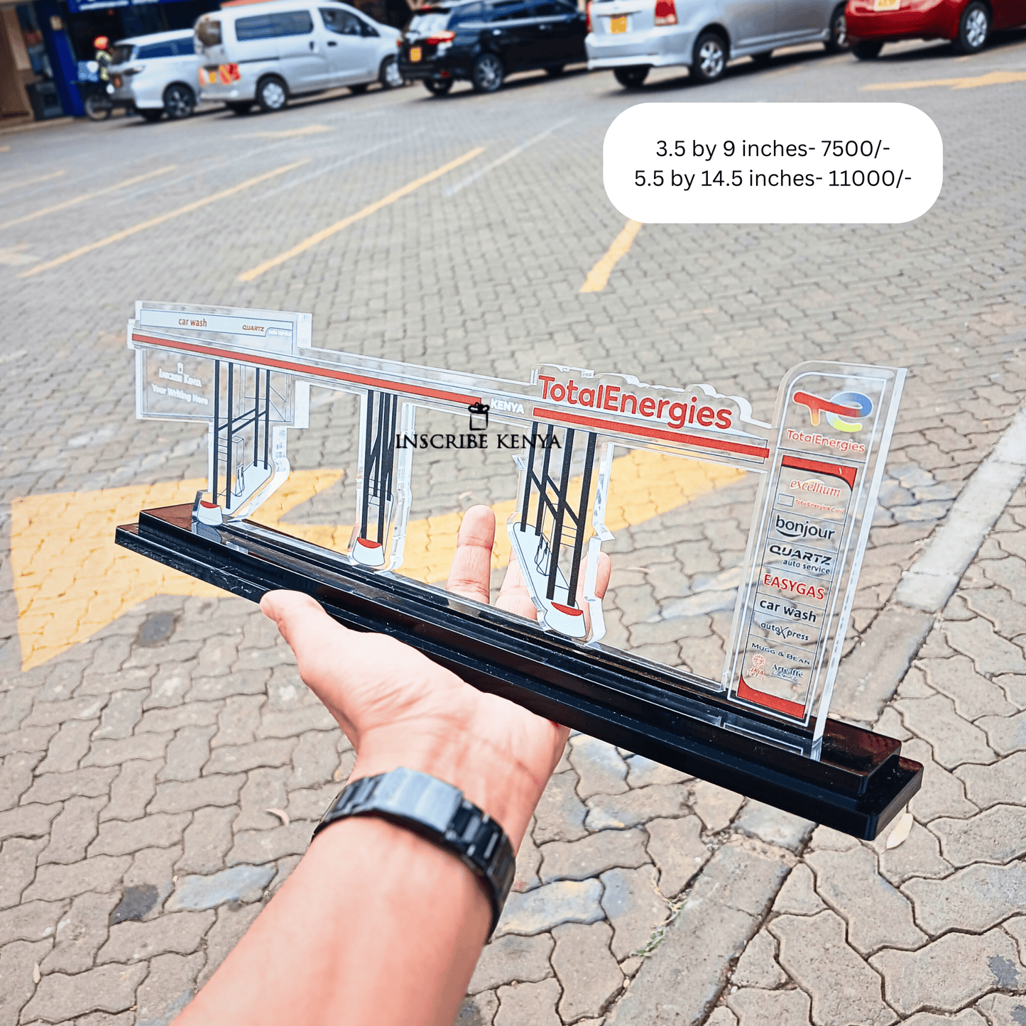 Acrylic Total Petrol Station Fuel Pump shaped award / Trophy / Plaque