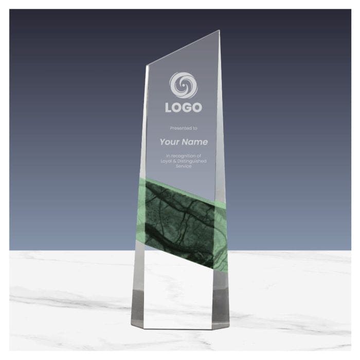 CR-36 Vertical Crystal Marble Award Trophy