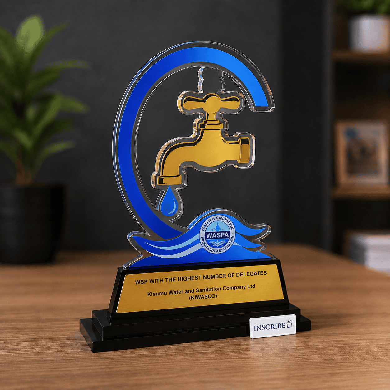 Personalized Acrylic Recognition Award – Water Tap Design