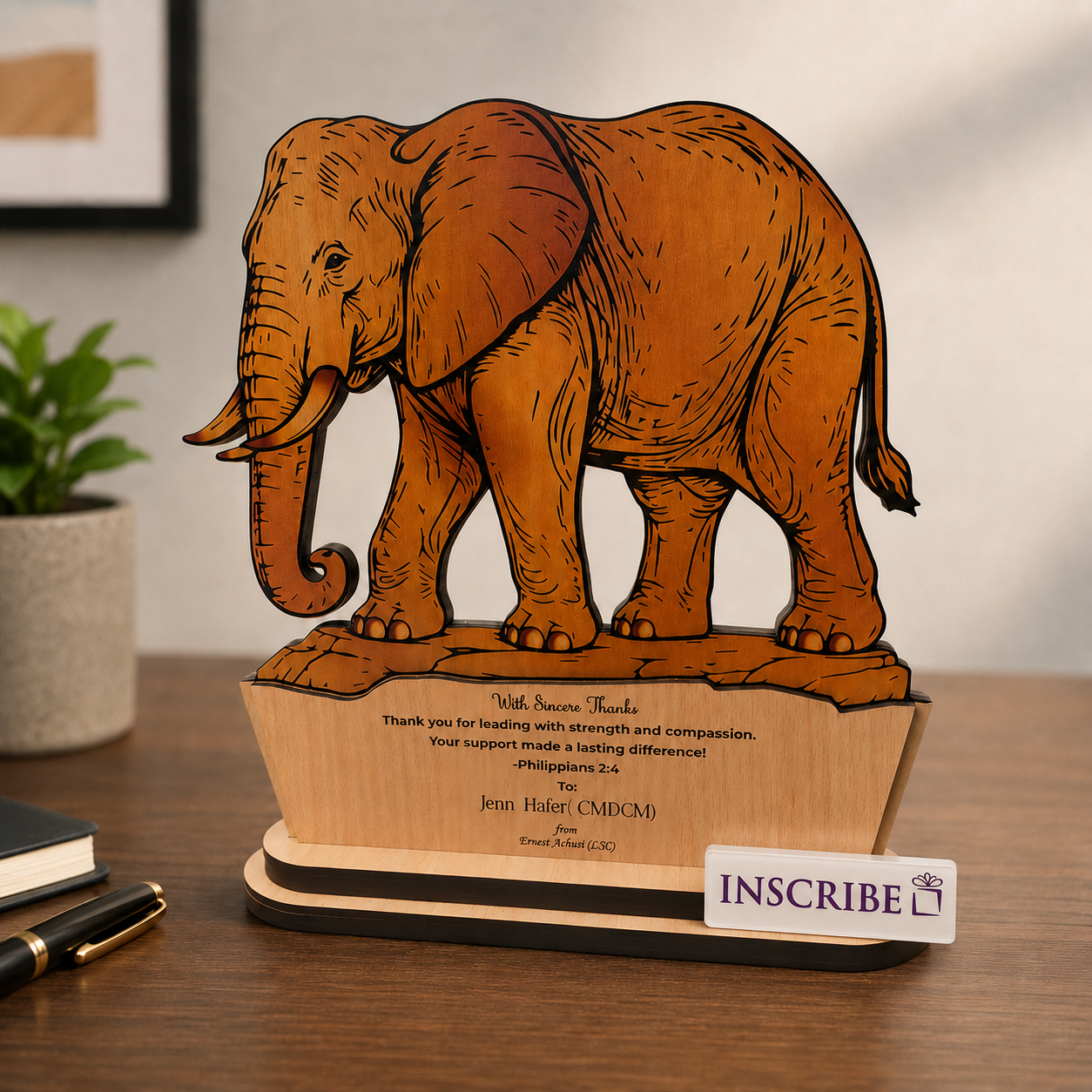 Personalized African Wildlife Wooden Plaque