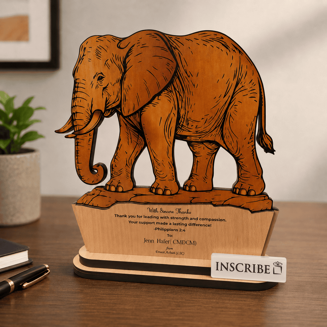 Personalized African Wildlife Wooden Plaque