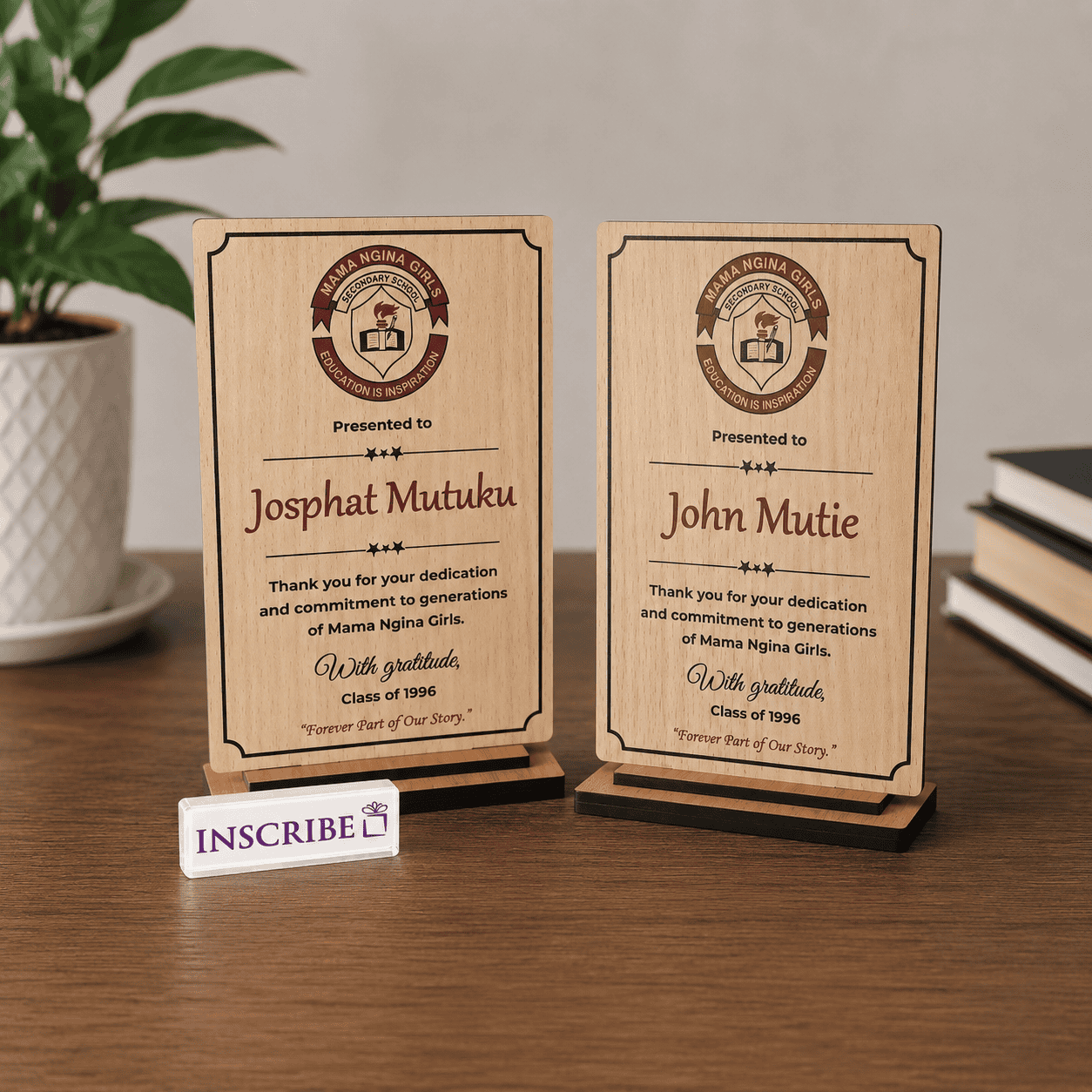 Personalized Wooden Appreciation Plaque with Stand