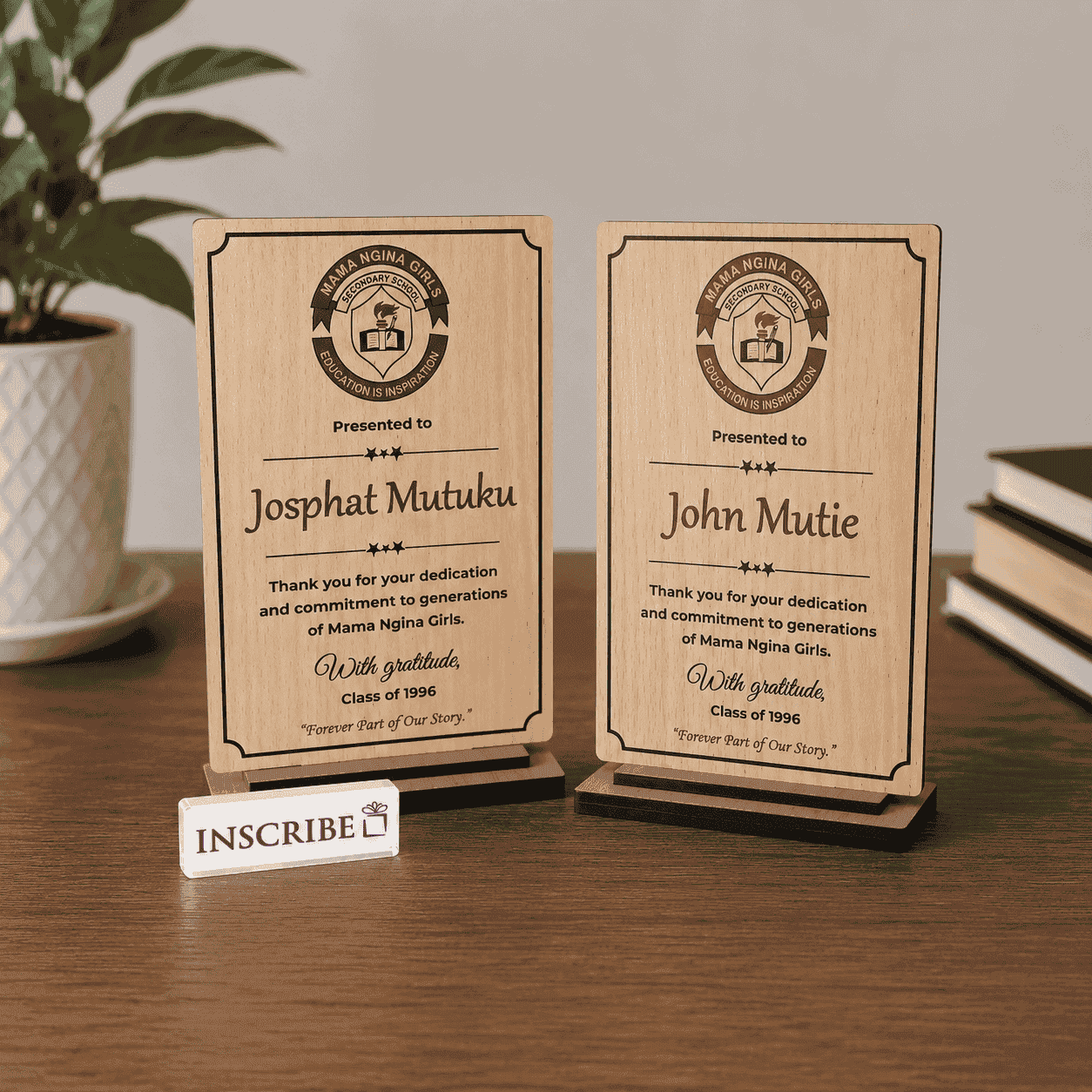 Personalized Wooden Appreciation Plaque with Stand