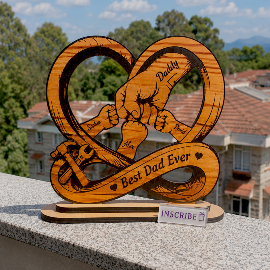 Personalized Best Dad Ever Wooden Plaque