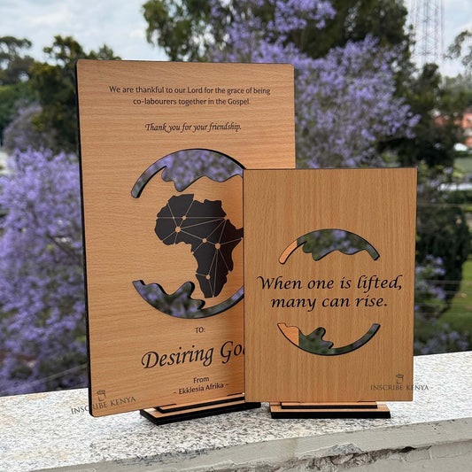 Wooden Globe Favorite Inscribed Message Frame MF021