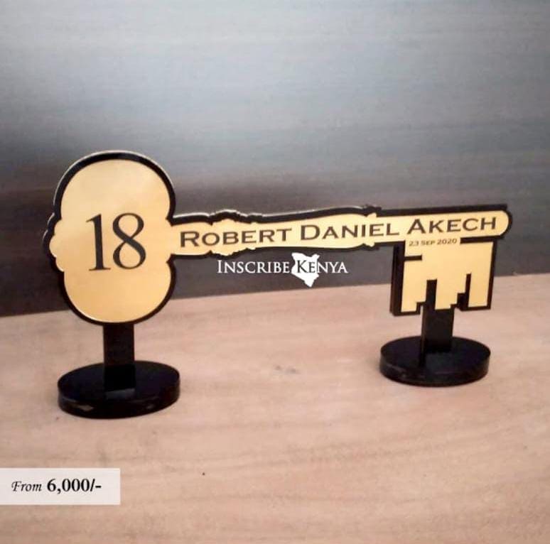 Acrylic Key Award/Trophy Plaque 18 A026
