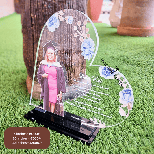 Slant Heart Acrylic Trophy Award.