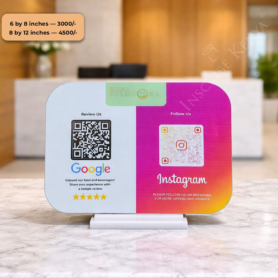 Acrylic Tabletop QR Code Display