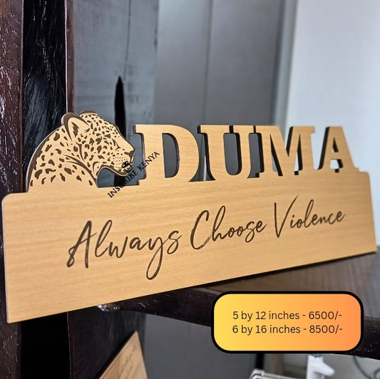 Cheetah / duma themed nameplate