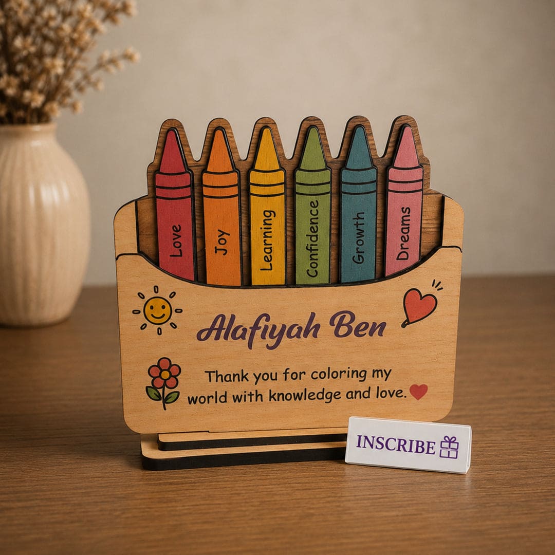 Personalized Crayon Teacher Appreciation Plaque
