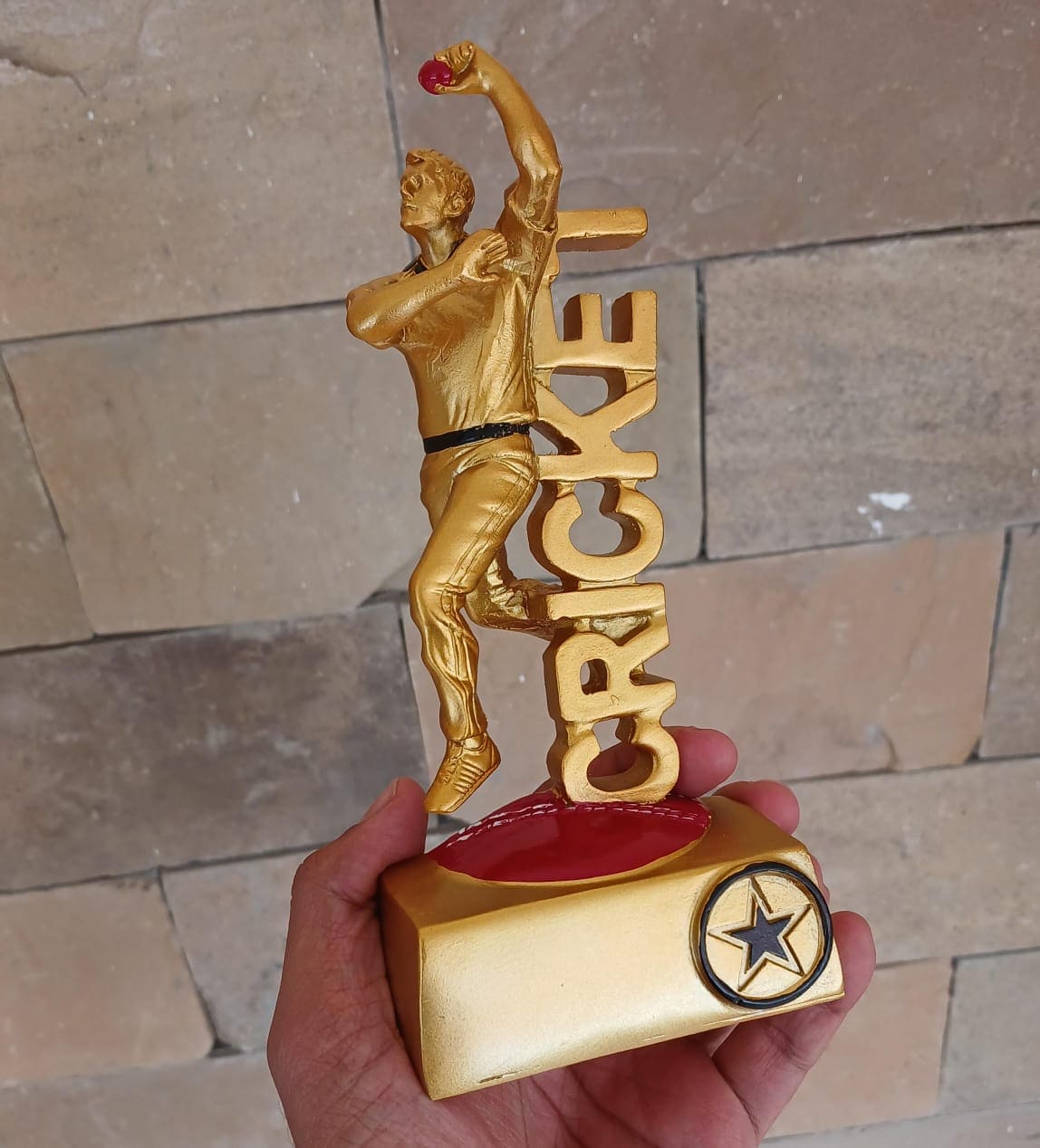 Cricket Letters Metalic Carved Trophy Cup