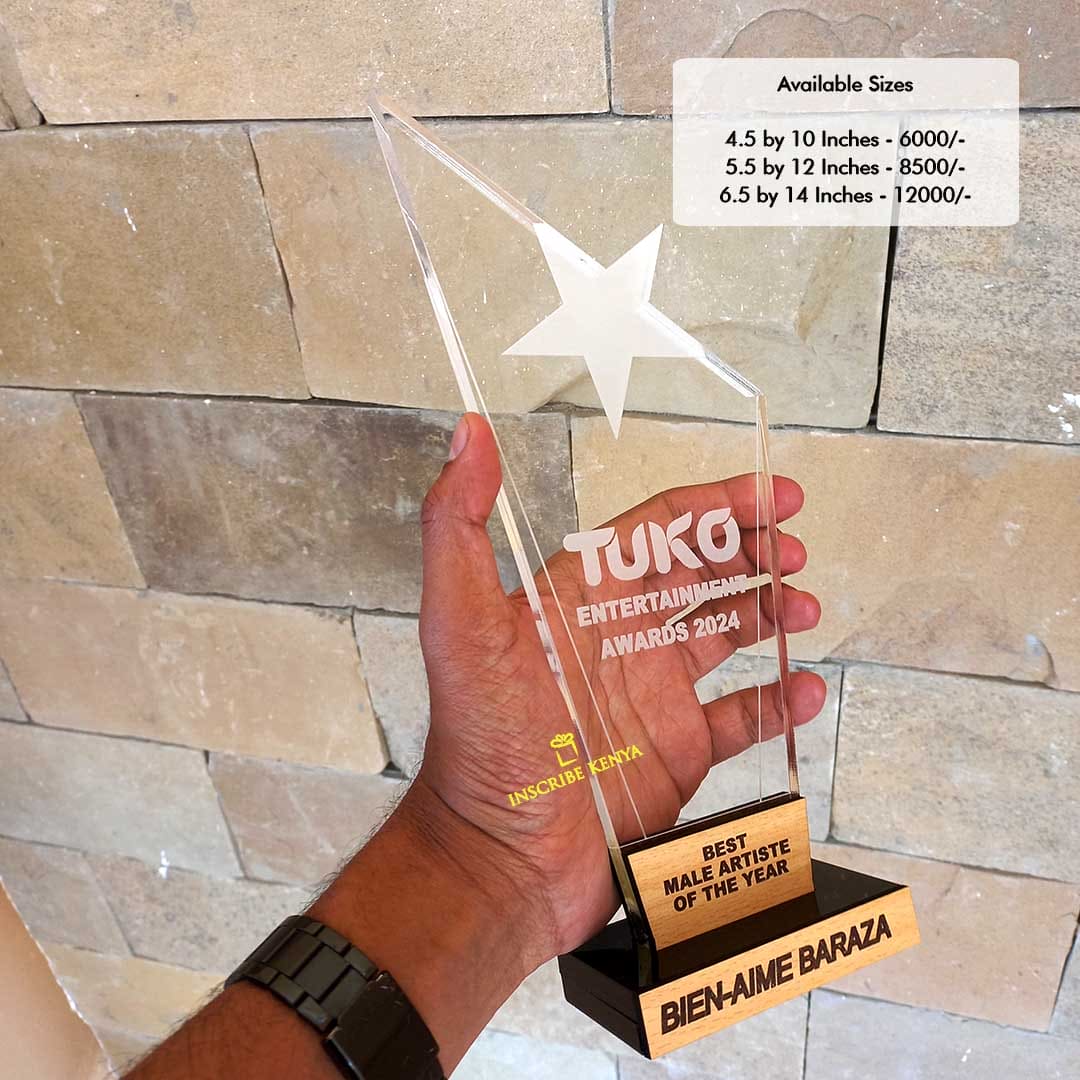 Acrylic White Star Award Trophy