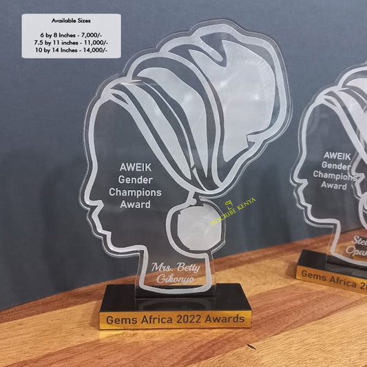African Theme Head Band Acrylic Award Trophy