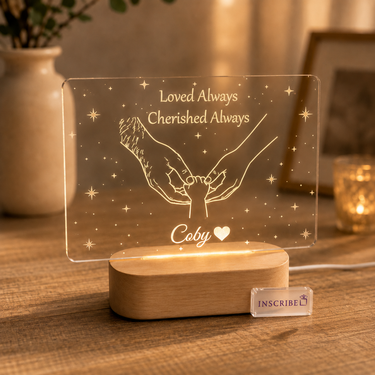 Personalized LED lighted plaque