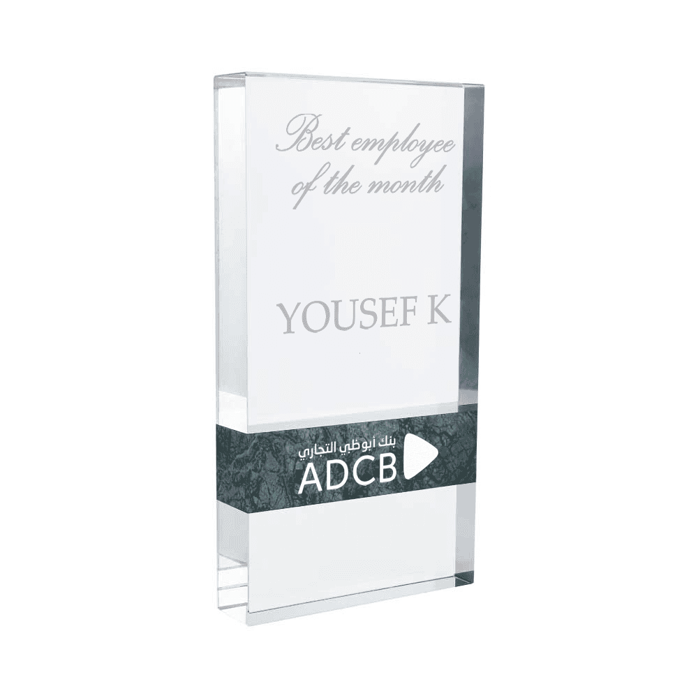 CR-49 Rectangular Crystal Marble Award Trophy