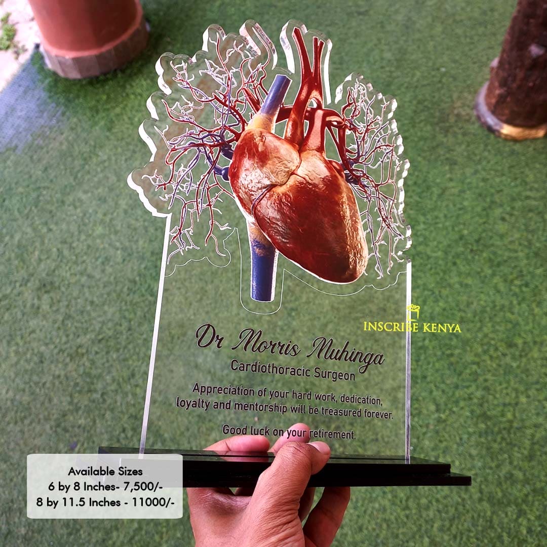 Acrylic Cardio Heart Award Trophy