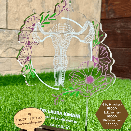 Gynecologist Floral Plaque Award Trophy.