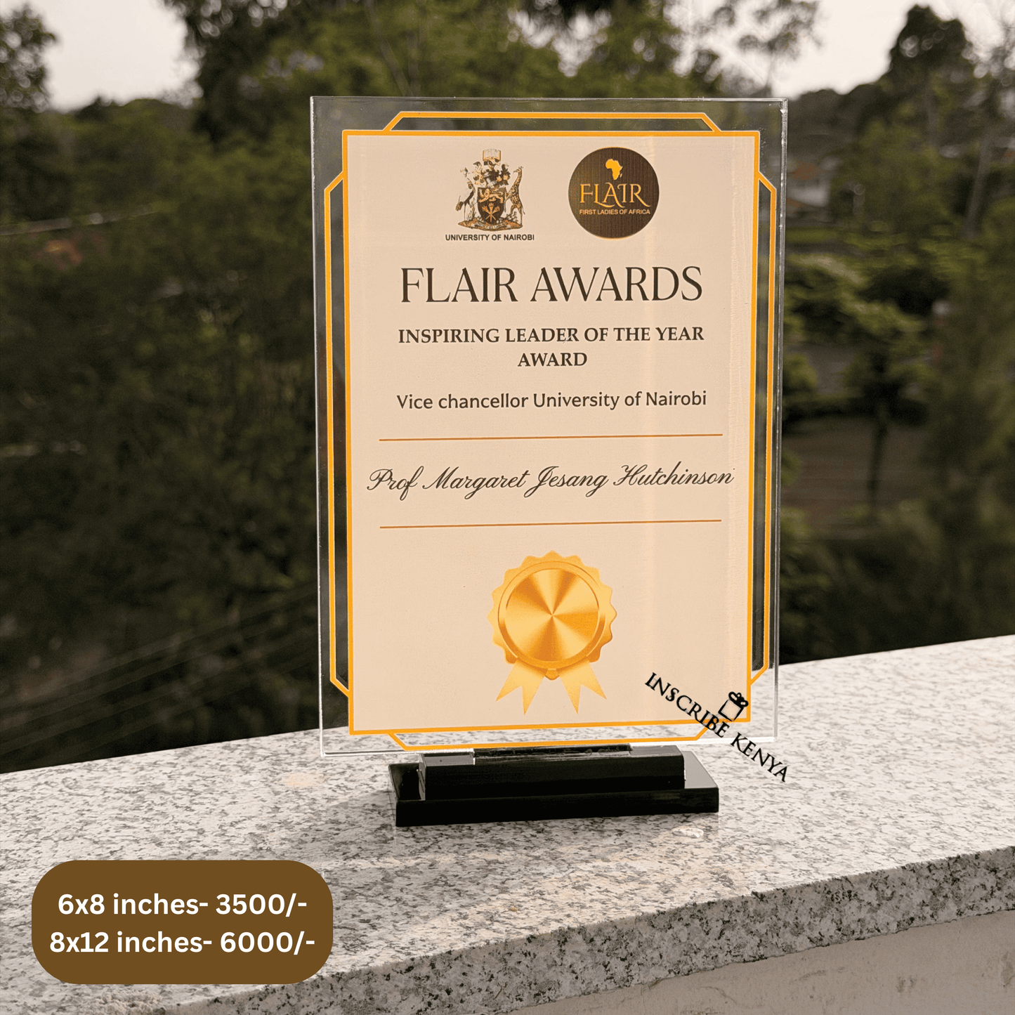 Acrylic Rect Certificate Plaque.