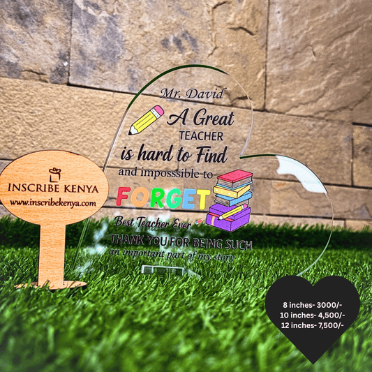 Teachers Theme Heart Plaque.