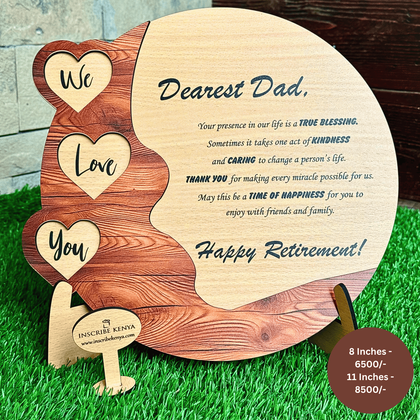 Wooden Grain Round Plaque.