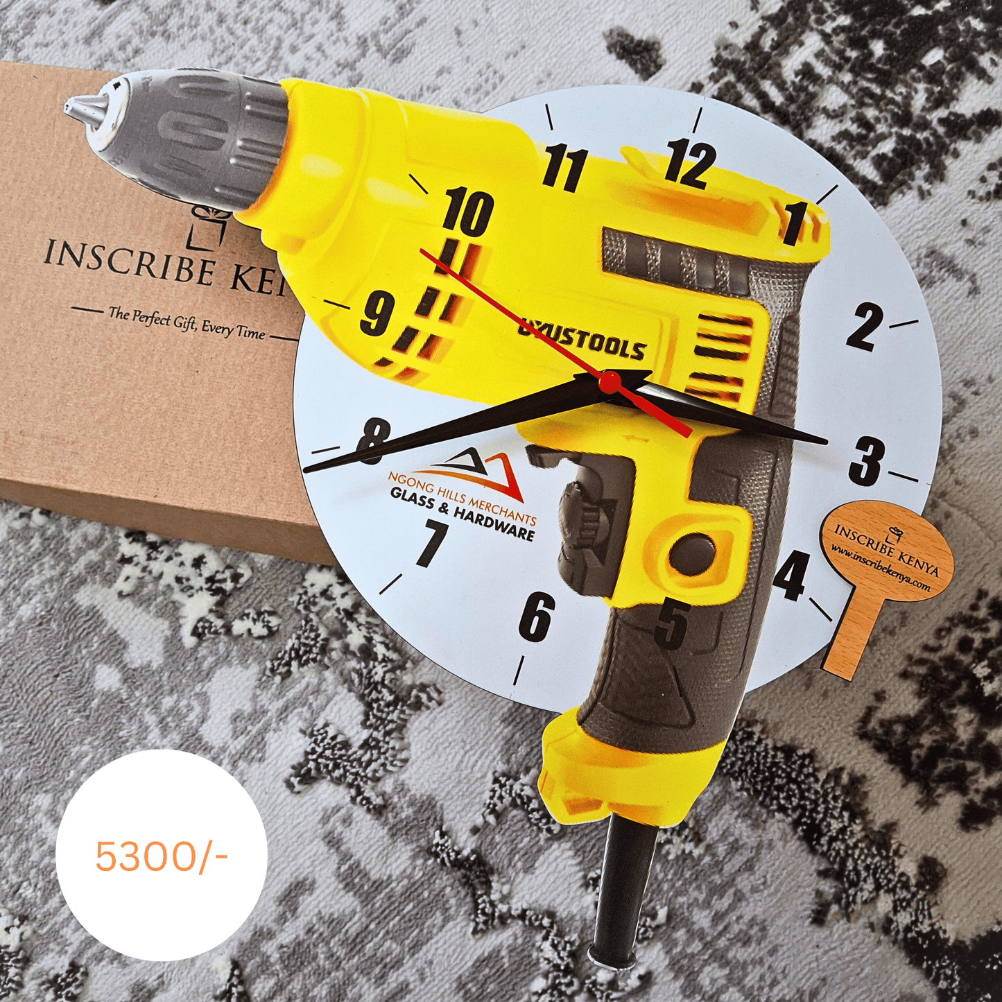 Drill Shaped Hardware Wall Clock.