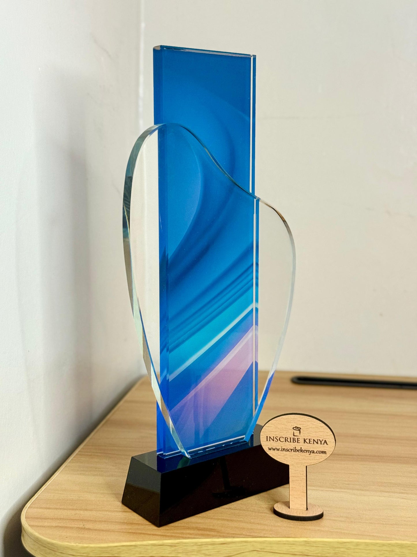 Bluewave Crystal Glass Award Trophy
