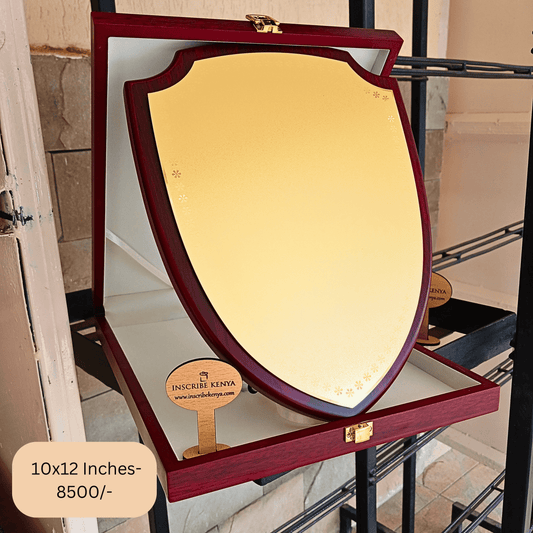 Wooden Box Shield Plaque.