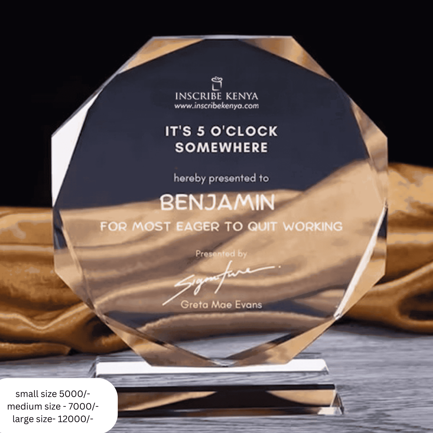 CR-07 Round Octagon Crystal Award