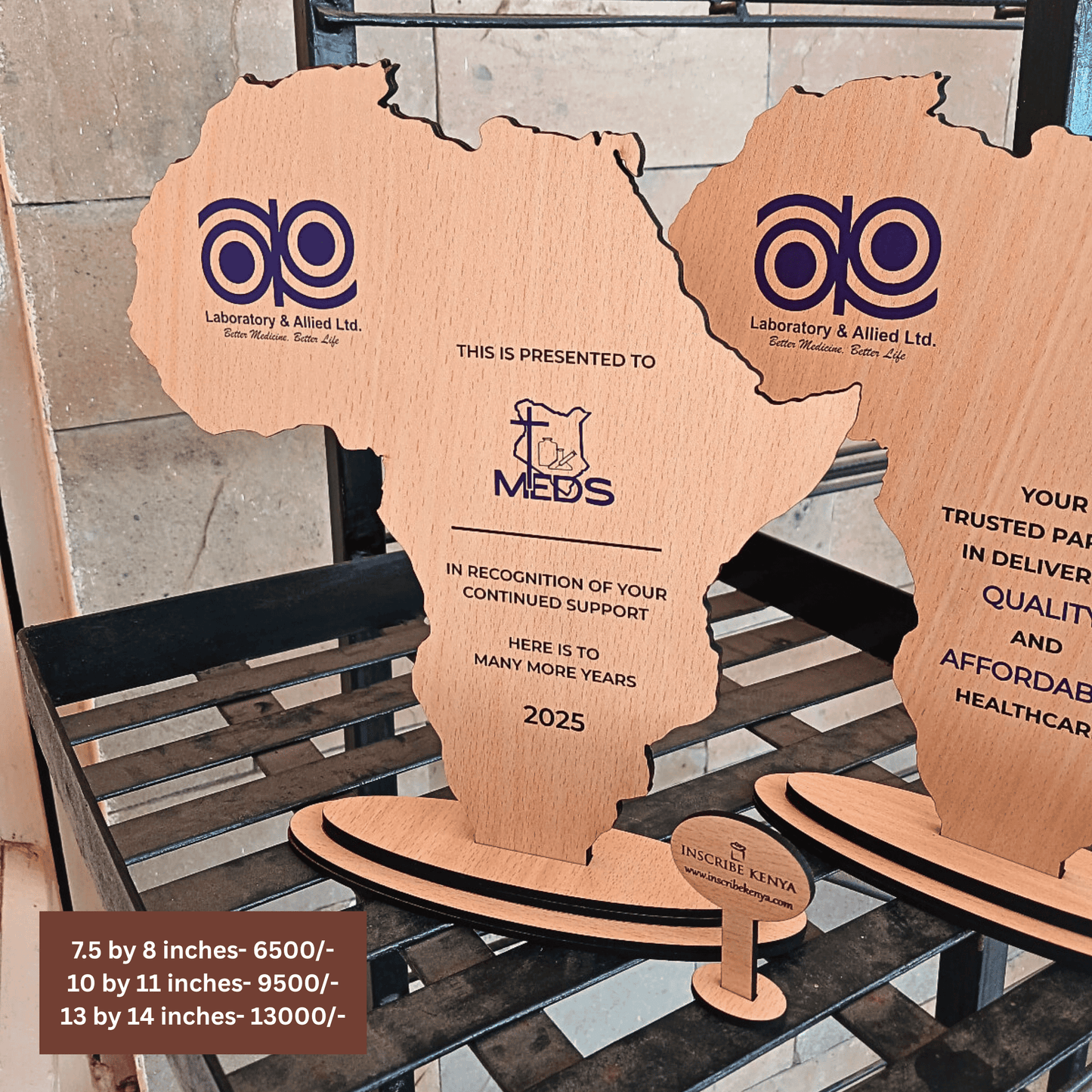 Wooden Finish Africa Award Trophies.