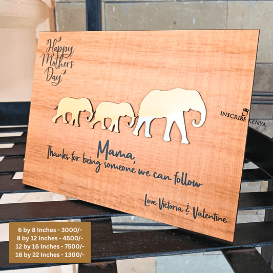 Elephant Theme Message Plaque.