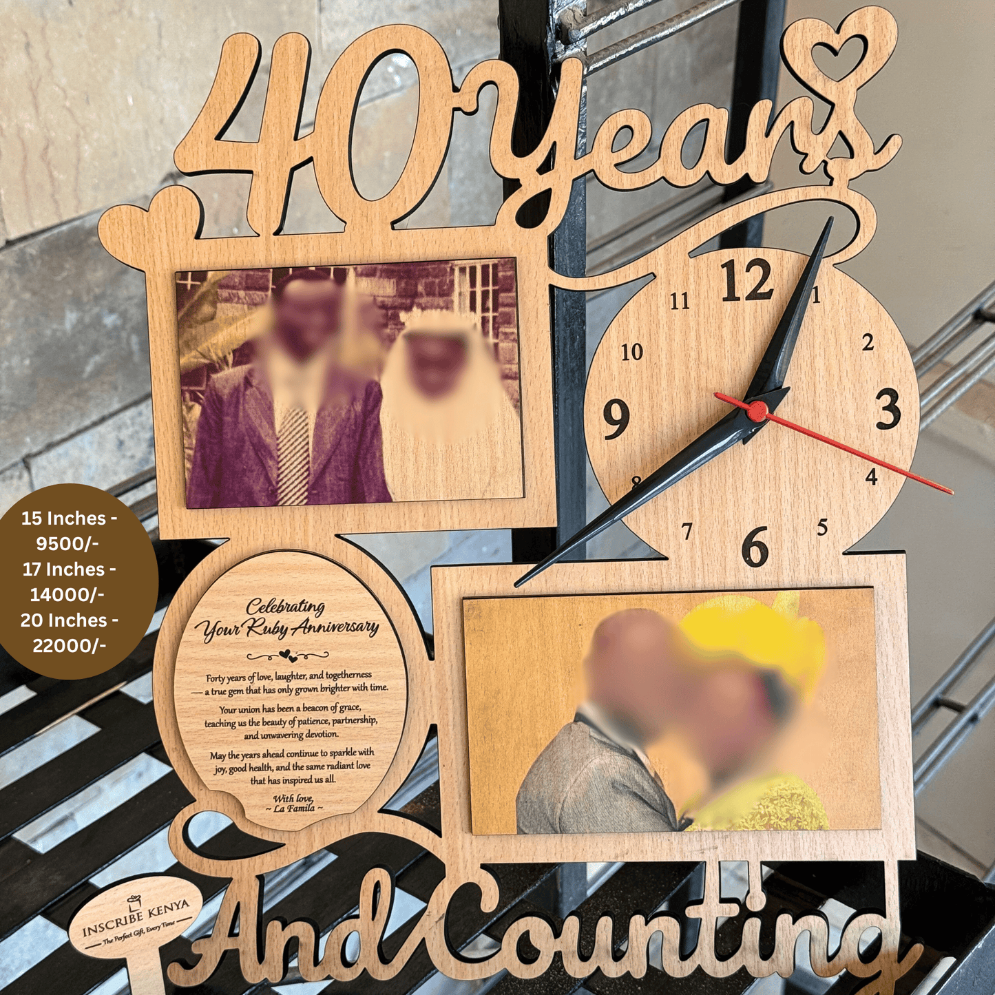40 Years and Counting Anniversary Wall Clock