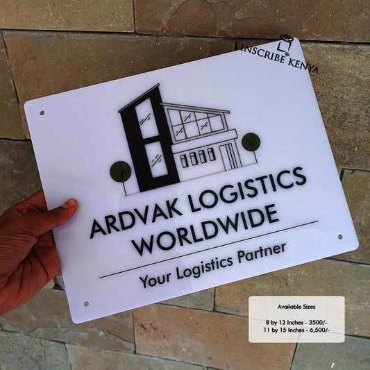 White Acrylic Sign / Nameplate