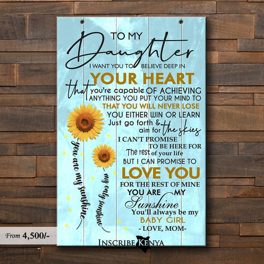 Sunshine Mom to daughter Wall Hang Decor