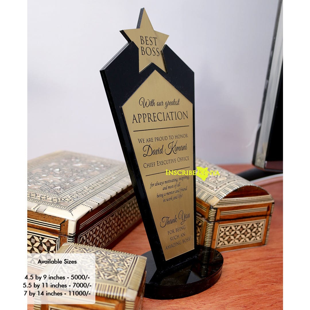 Acrylic Star Top Award/Tophy Plaque A017