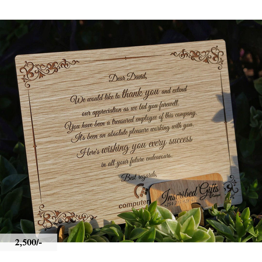 Wooden Floral Inscribed Message Frame MF003