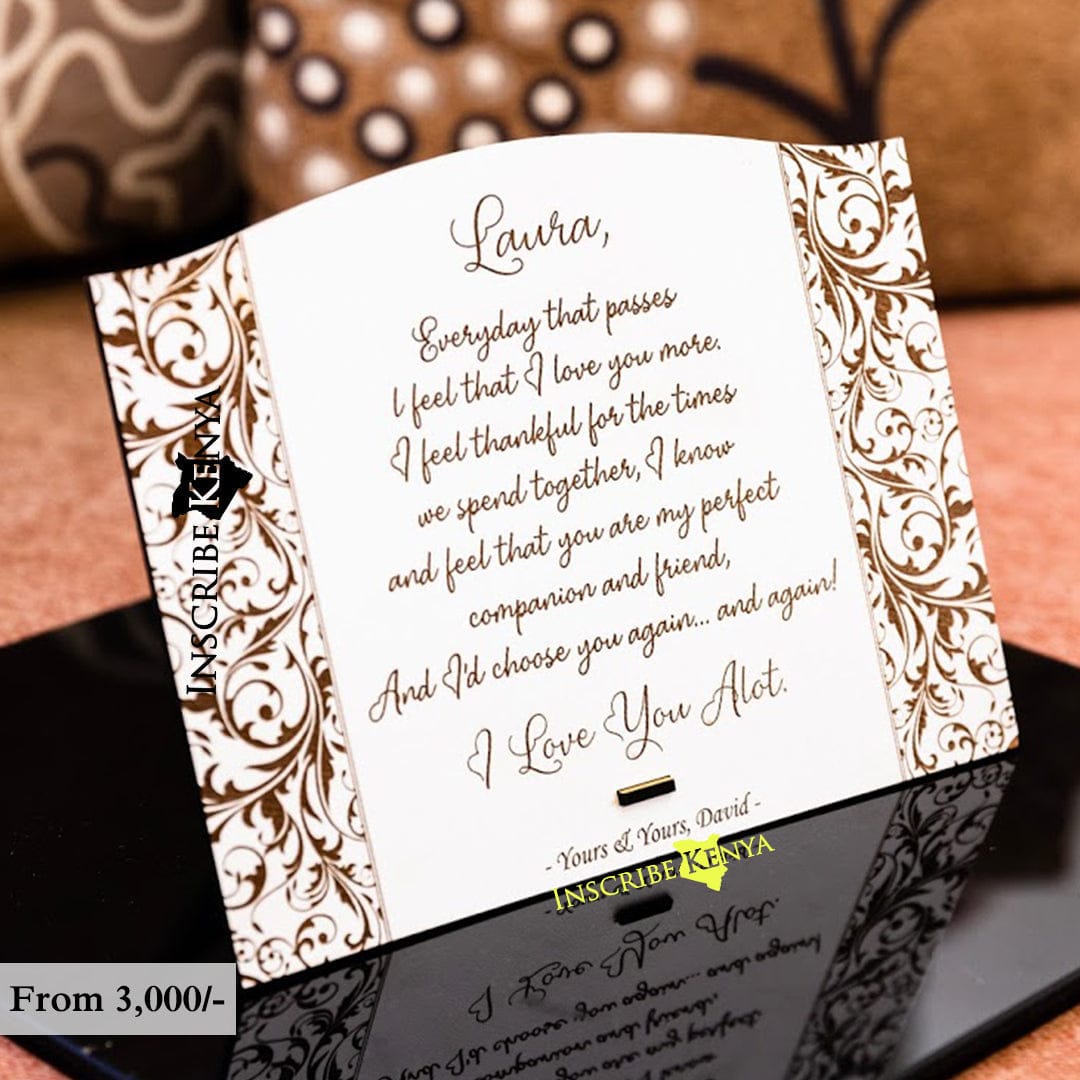 Wooden White Inscribed Message Frame MF013