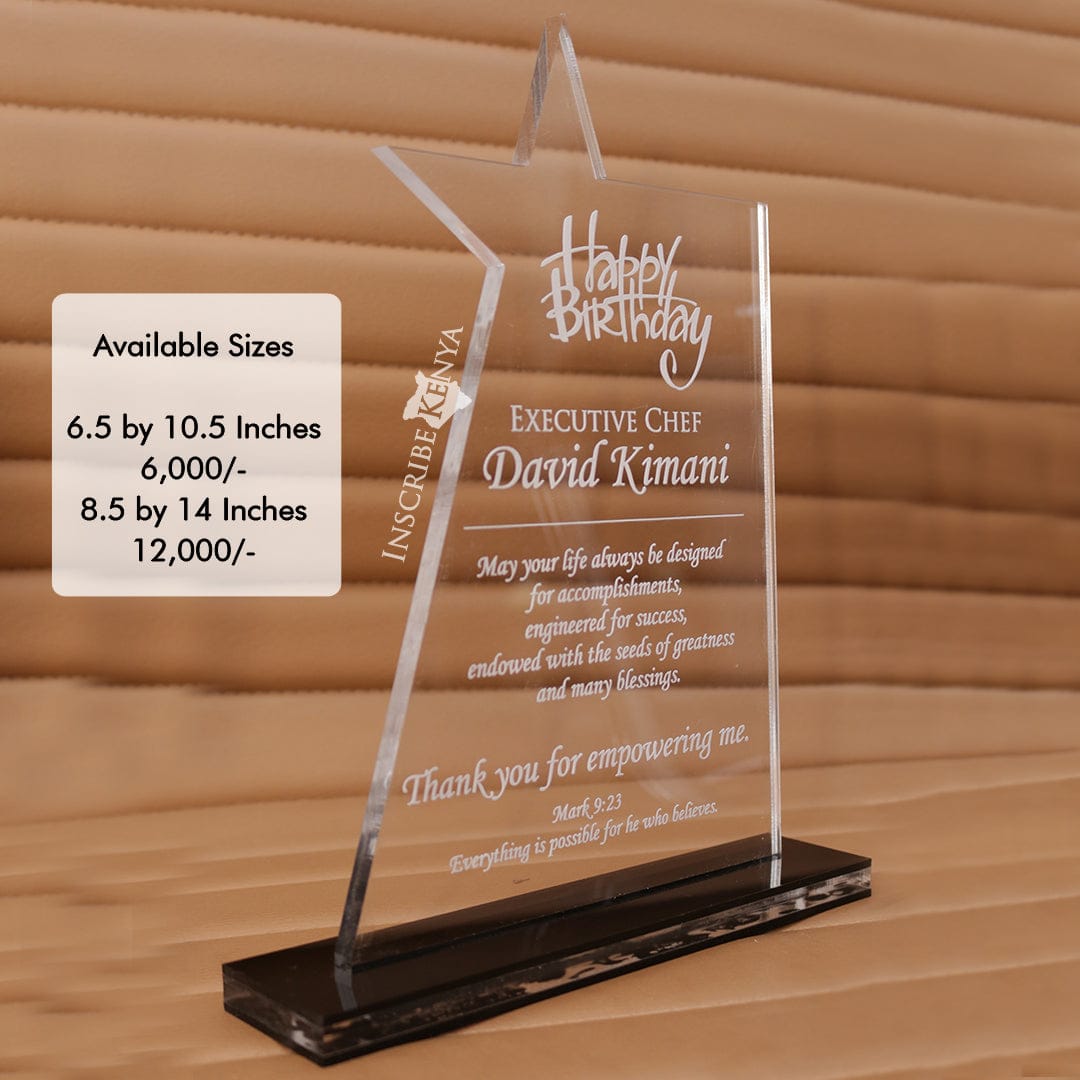 Acrylic Side Star Award/Tophy Plaque A015