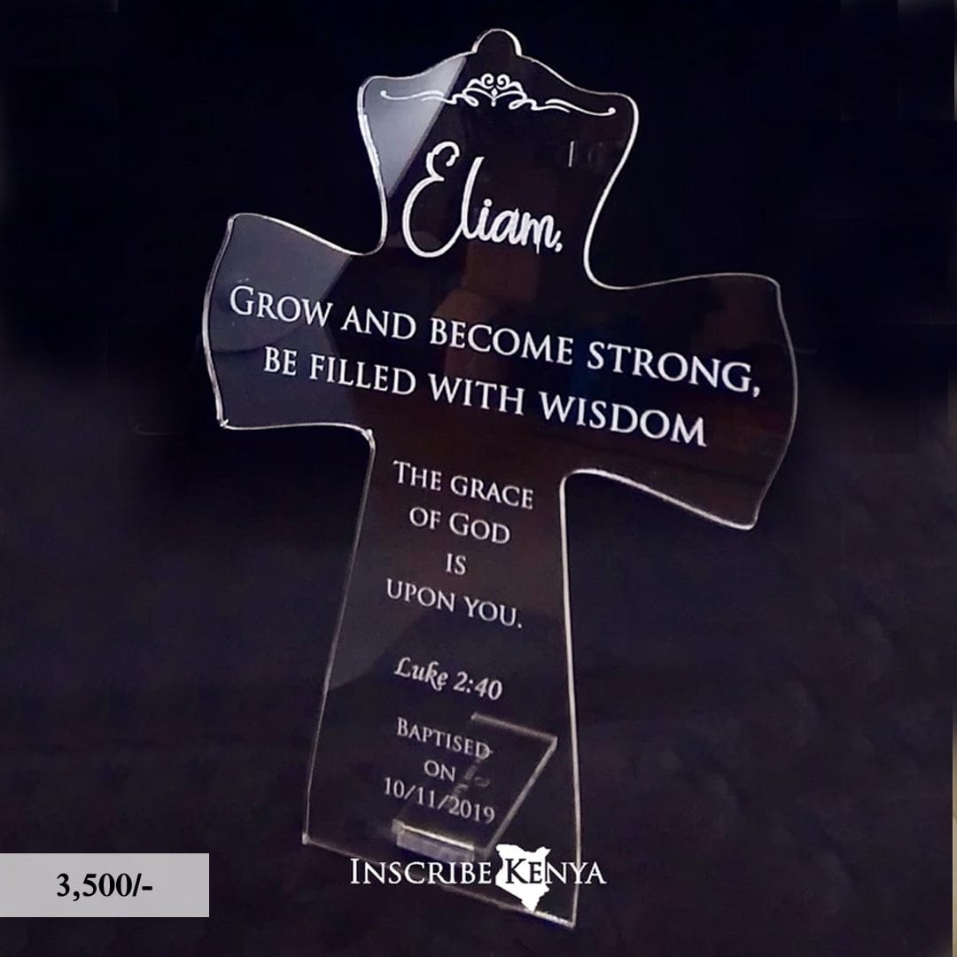 Acrylic Cross Inscribed Message Frame MF017