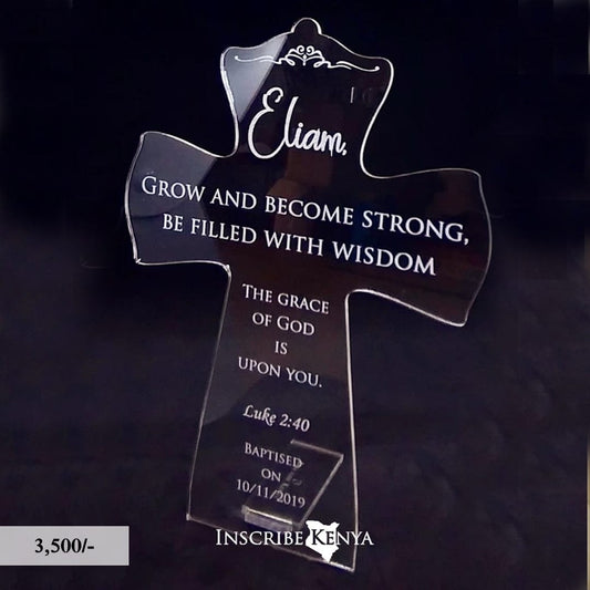 Acrylic Cross Inscribed Message Frame MF017