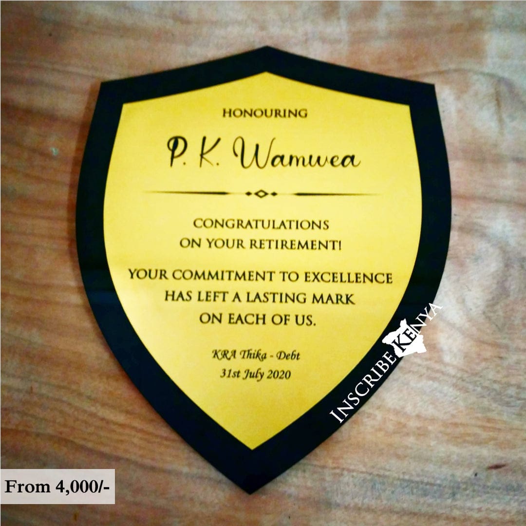 Acrylic Shield Inscribed Message Frame MF020
