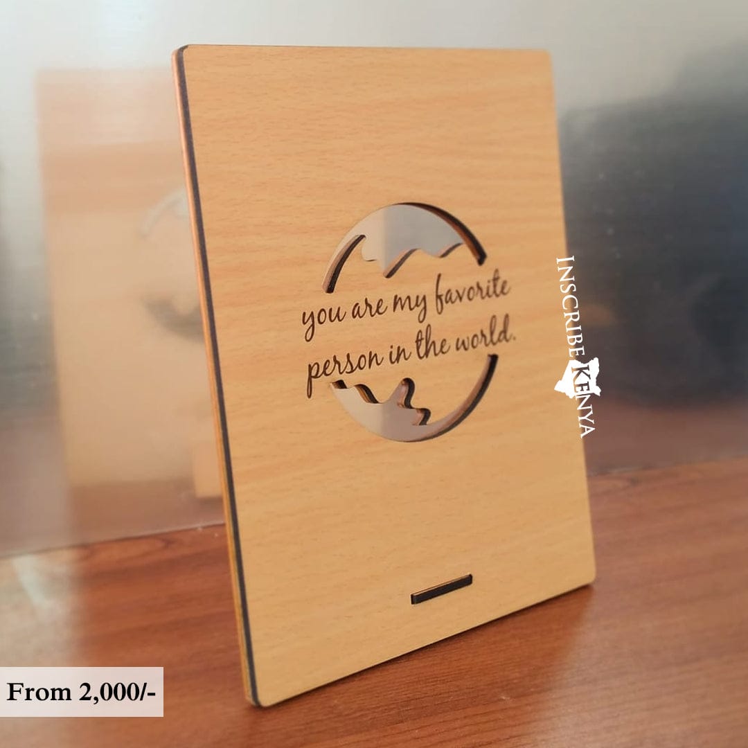 Wooden Globe Favorite Inscribed Message Frame MF021