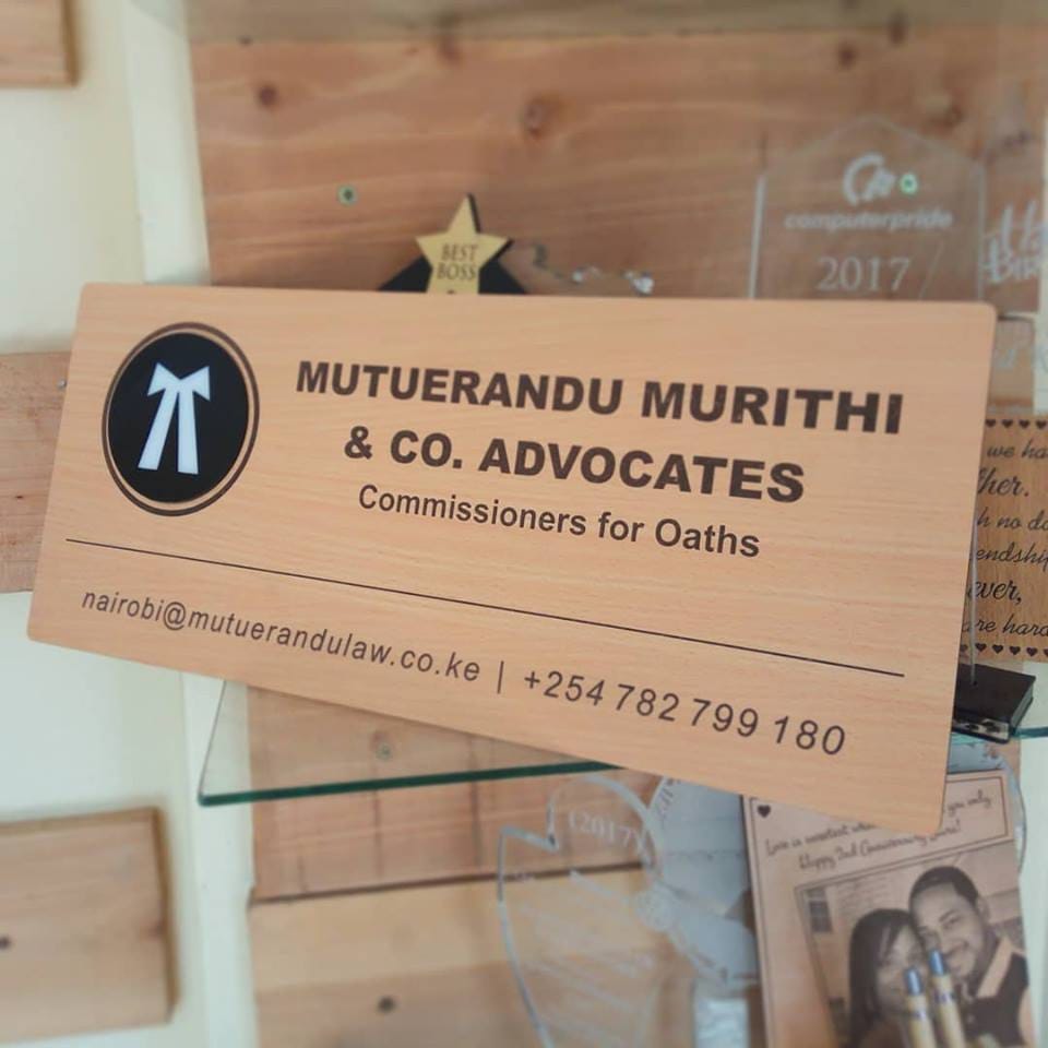 Wooden Office Door Nameplate