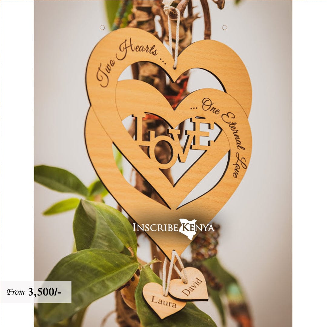 Wooden Love Hearts Wall Hang