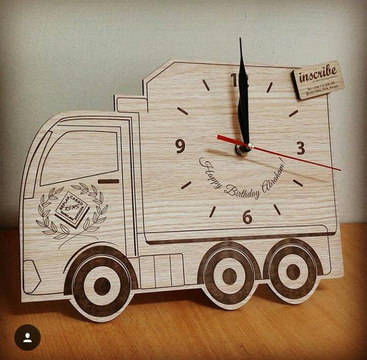 Truck Vehicle shaped wooden wall clock