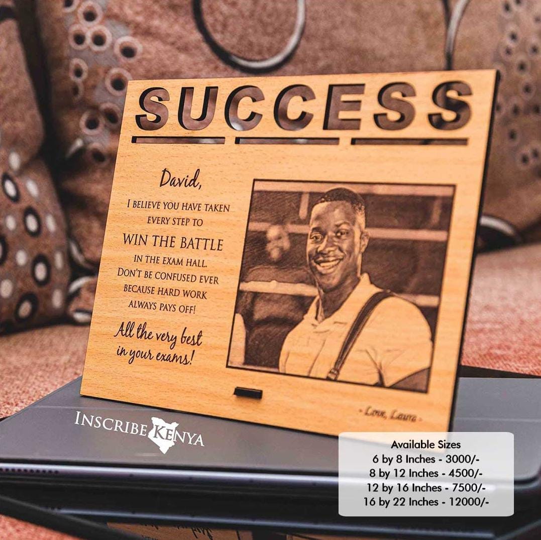 Wooden Success Inscribed Photo Frame PF005