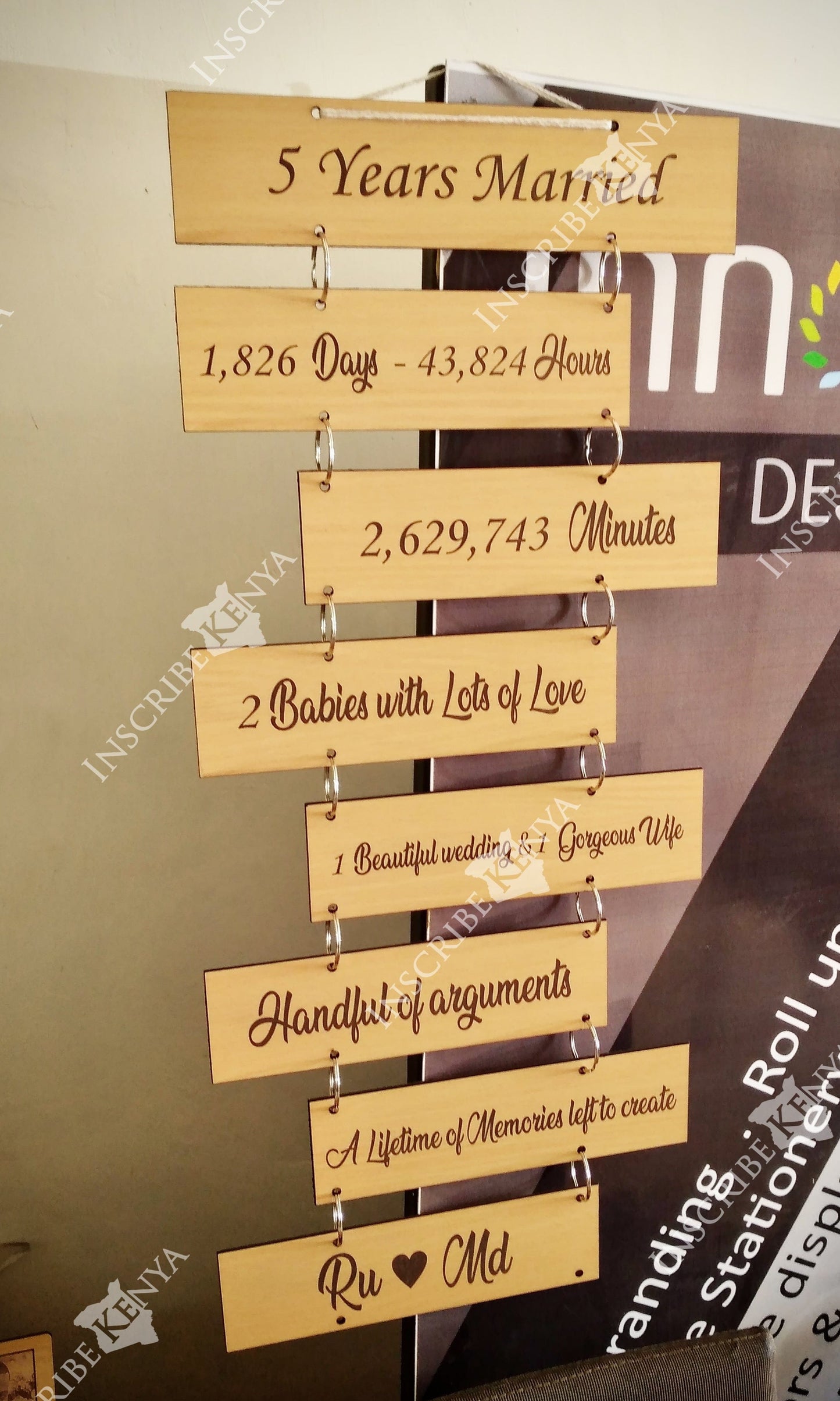 Wooden Tiled Wall Hang