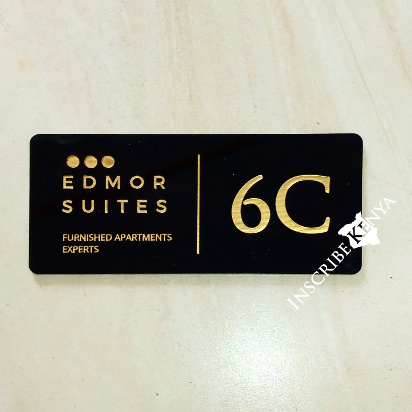 Elegant Black / Gold Acrylic Nameplate