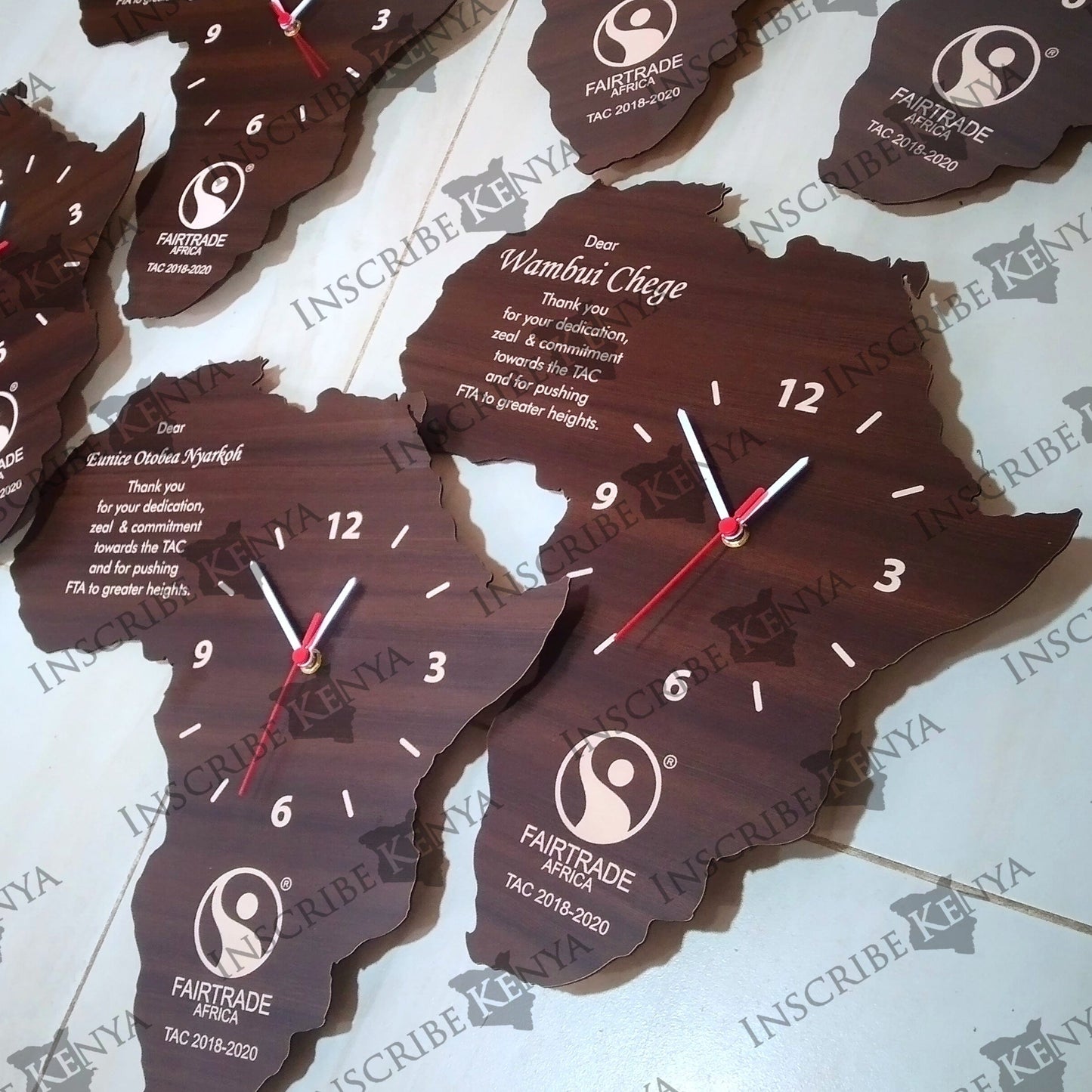 Wooden Africa Wall Clock Dark